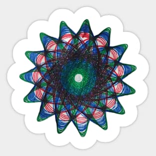 Vintage Spirograph Star Pattern #2 Sticker